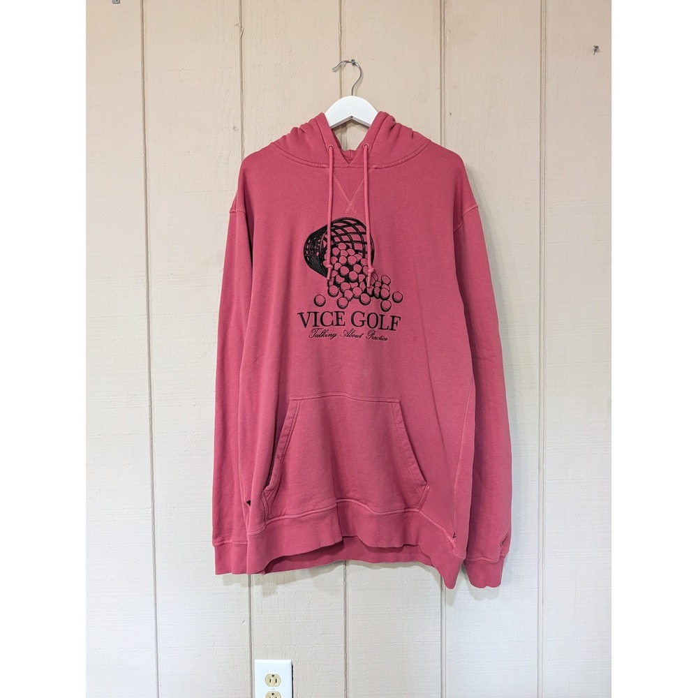 Vice‎ Golf Talking About Practice Hoodie Mens XXL Red Graphic Sweatshirt
